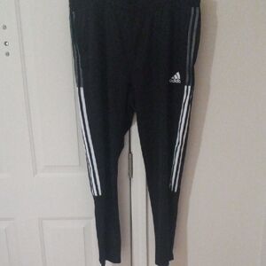 Adidas Black Sweatpants with Signature Stripes